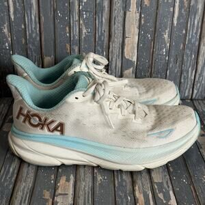 Hoka Clifton 9 White Blue Copper Womens Running Shoes Size 9 B